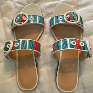 Kate Spade Marine Striped Raffia Slide Sandal K1584